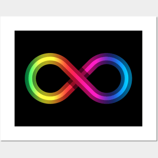 Neurodiversity Rainbow Infinity Symbol Posters and Art